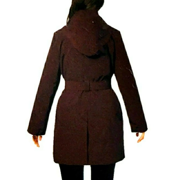 NWT London Fog Women Wine Detach Hood Trench Coat - Picture 4 of 9